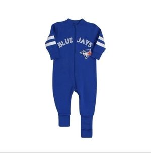 Blue Jays Snugabye Convert-A-Foot Sleeper  Unisex Sz 24 Months 26-32 Lbs